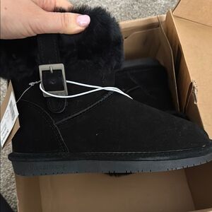 Bearpaw Black Suede Boots ABBY NEW IN BOX SIZE 7